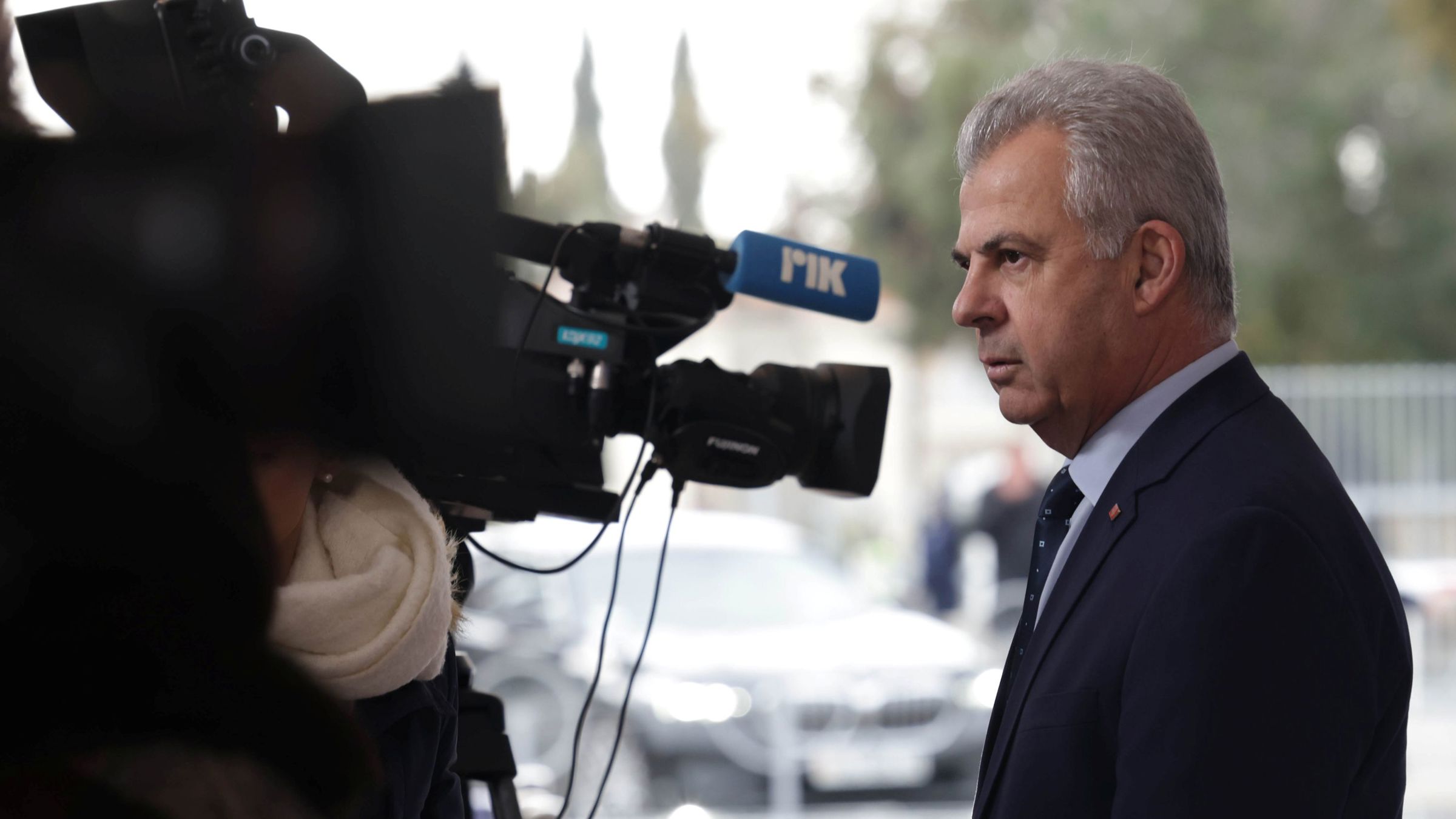 Cyprus Minister of Justice and Public Order, Costas Fytiris, makes statements to the press