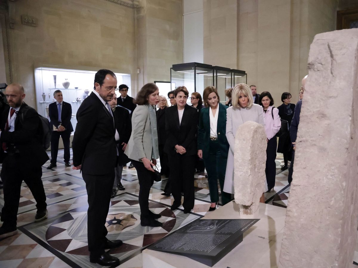 President Christodoulides and the First Lady at the exhibition "Cyprus at Louvre"