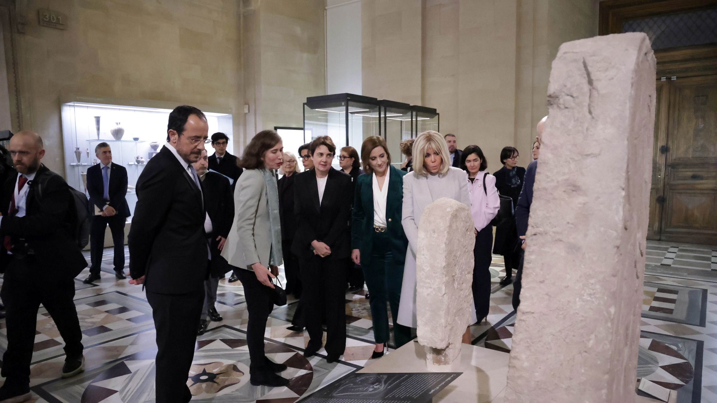 President Christodoulides and the First Lady at the exhibition "Cyprus at Louvre"